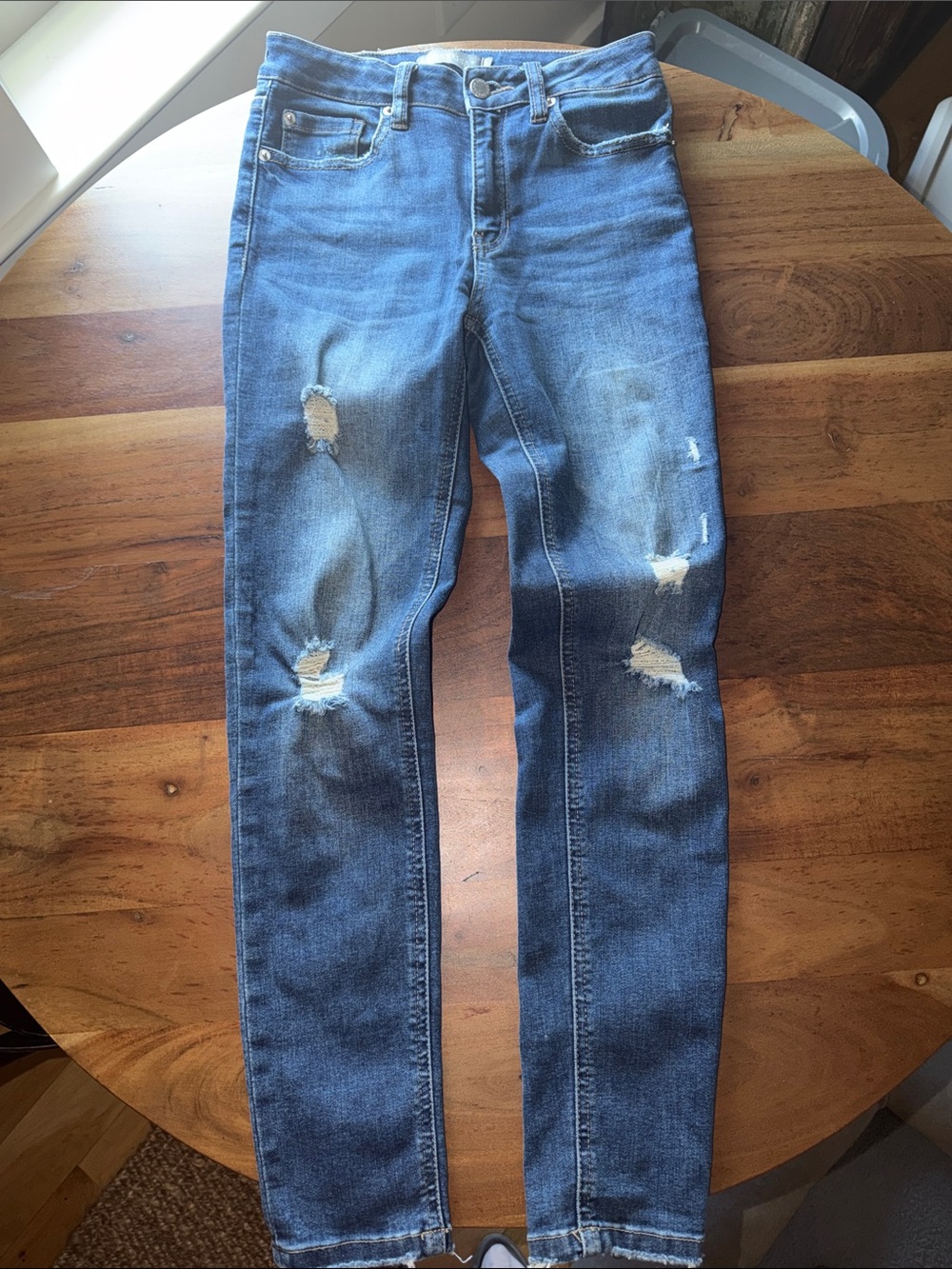 Just USA Women's Skinny Distressed Blue Jeans